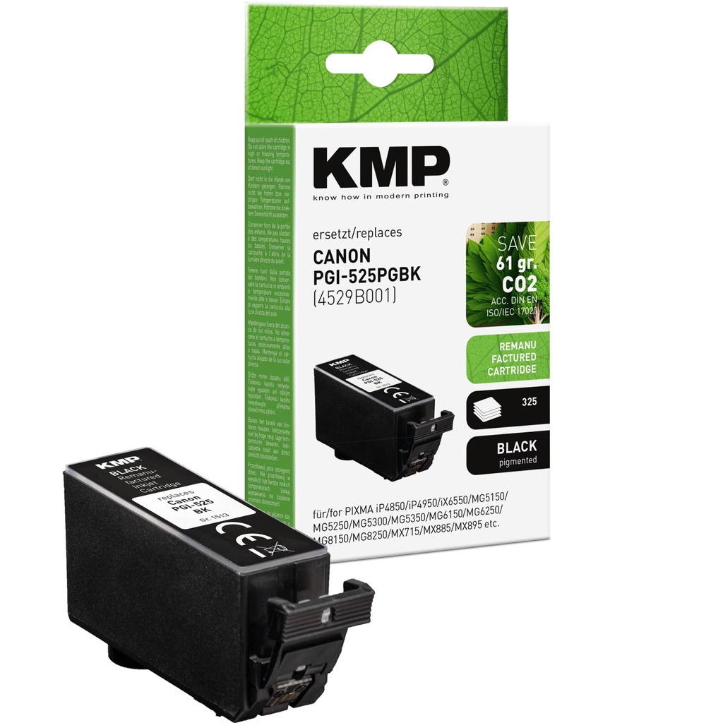 KMP ink black replaces Canon PGI-525 PGBK 4529B001