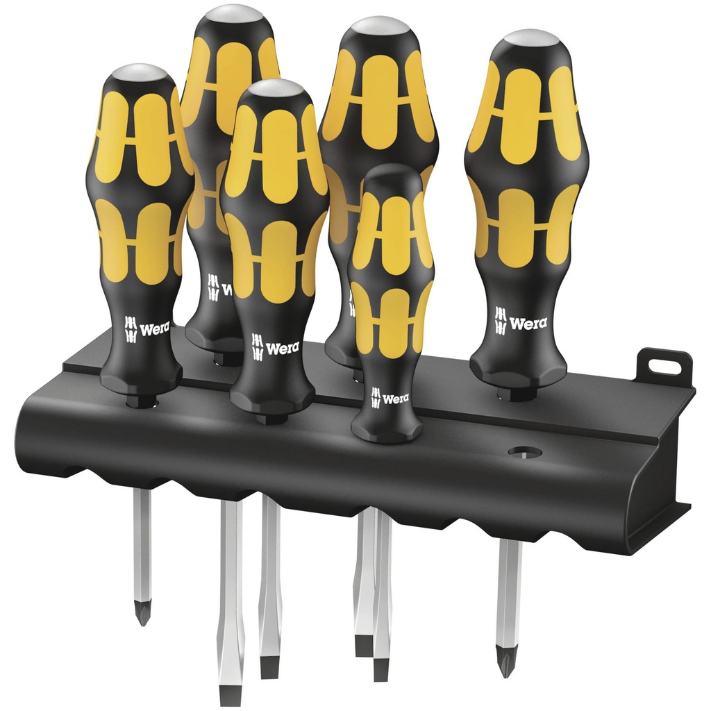 WERA 932/6 Kraftform Screwdriver Set with Rack
