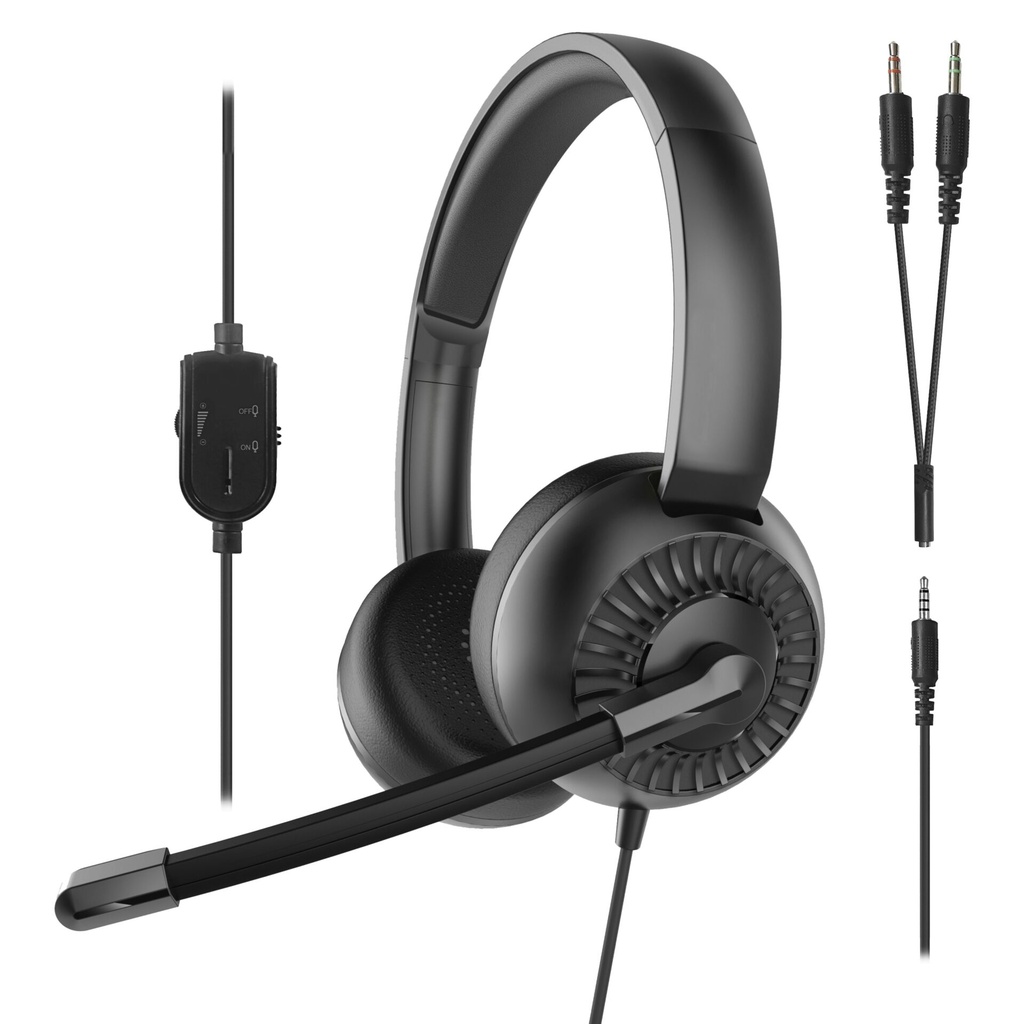 Speedlink METIS Stereo Headset 3,5mm Jack with Y-Adapter, black