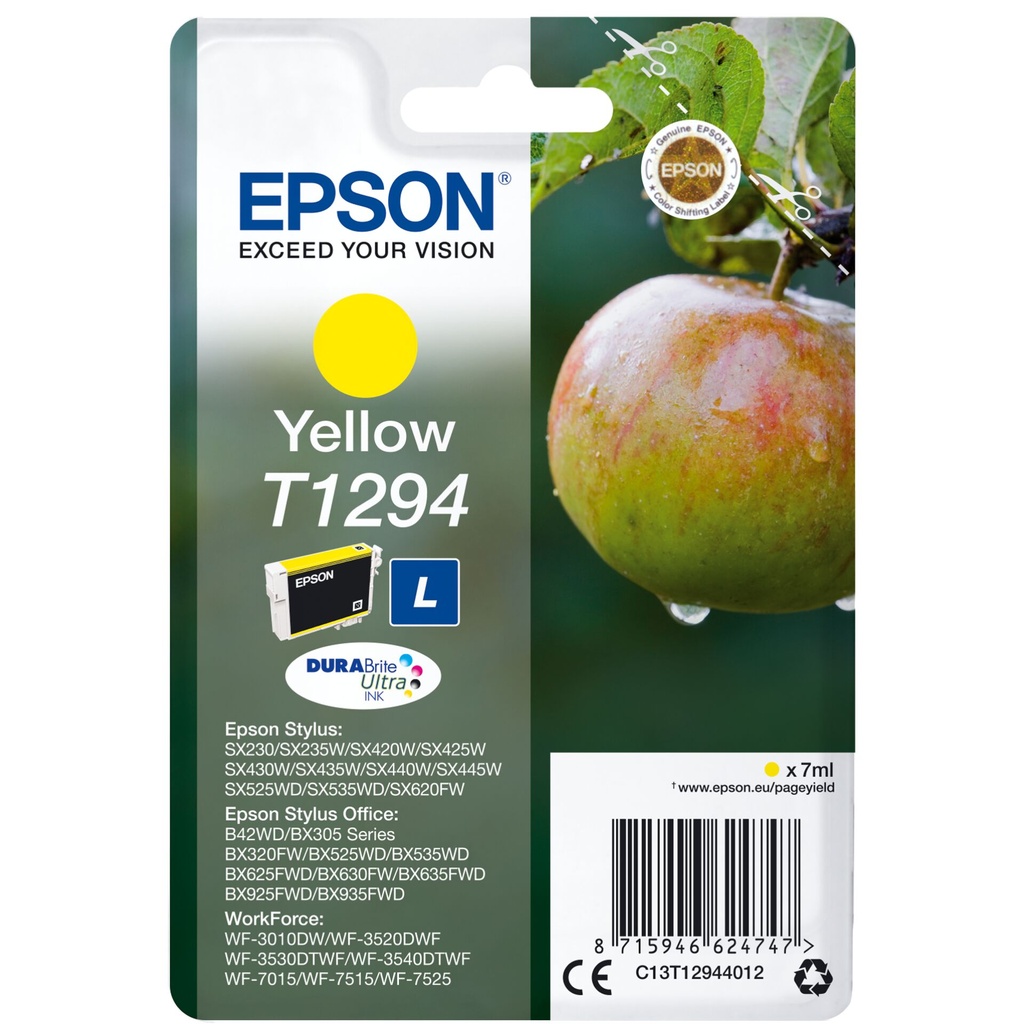 Epson ink cartridge yellow DURABrite T 129           T 1294