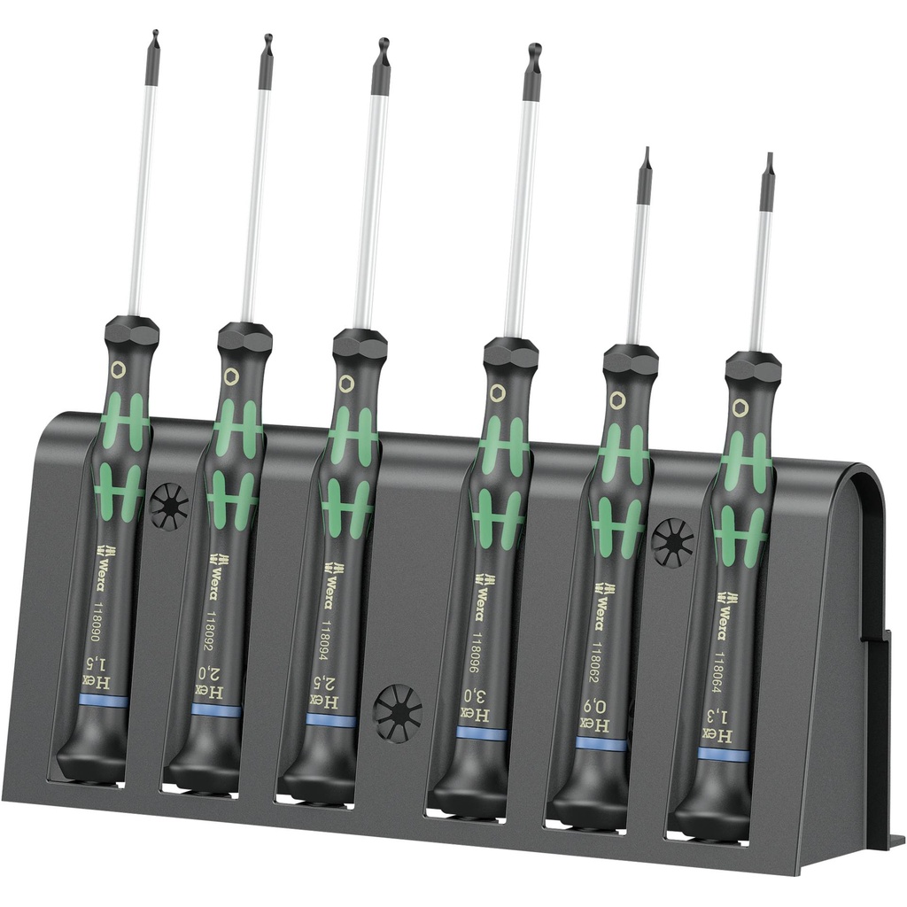 WERA 2052/6 for electronic applic. screwdriver set + Rack