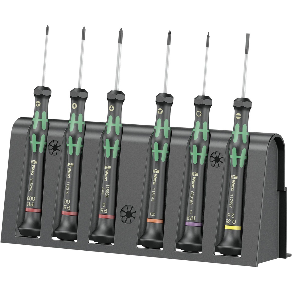WERA 2050/6 for electronic applic. screwdriver set + Rack