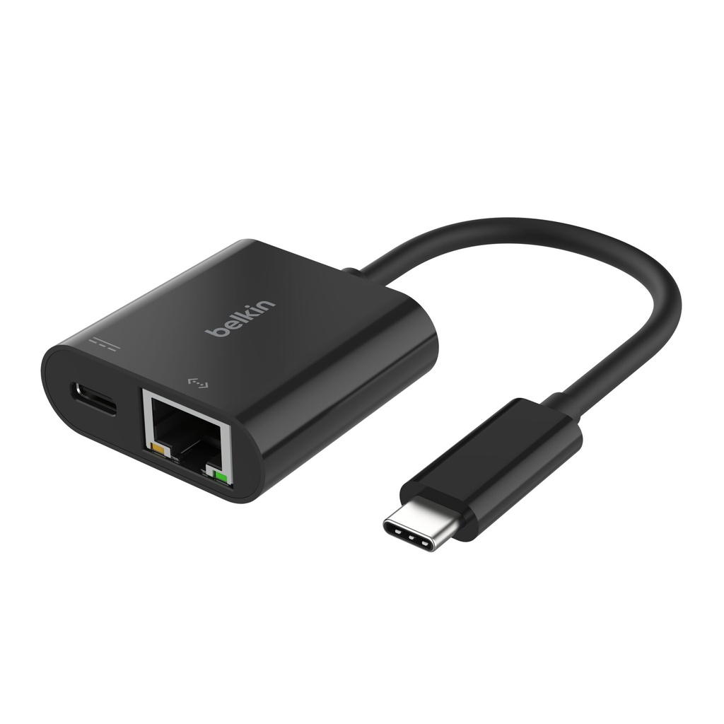 Belkin Connect USB-C Ethernet Adapter 100W PD black INC019btBK