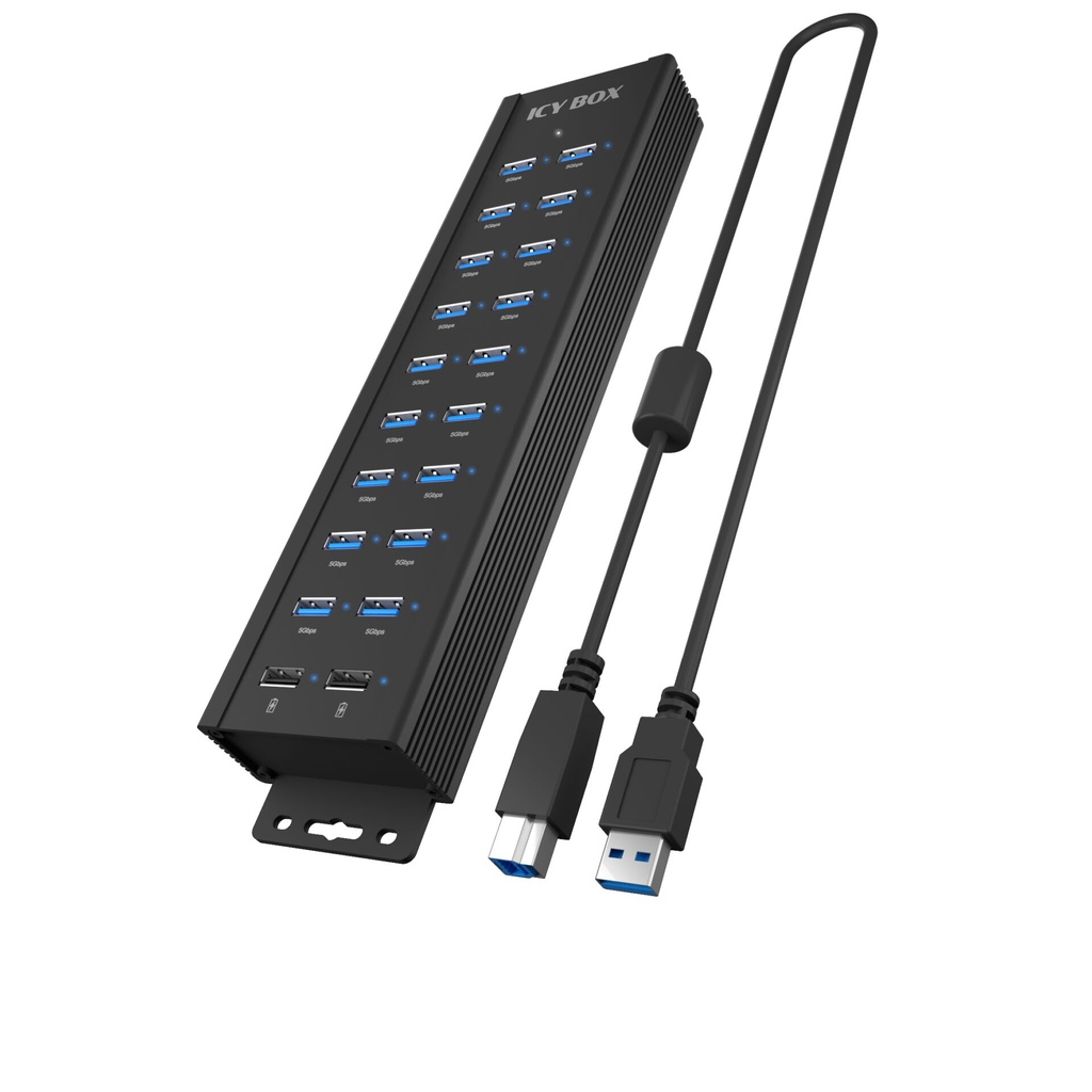 ICY BOX IB-HUB1720-U3 18+2 Port USB Hub, 96W Netzteil