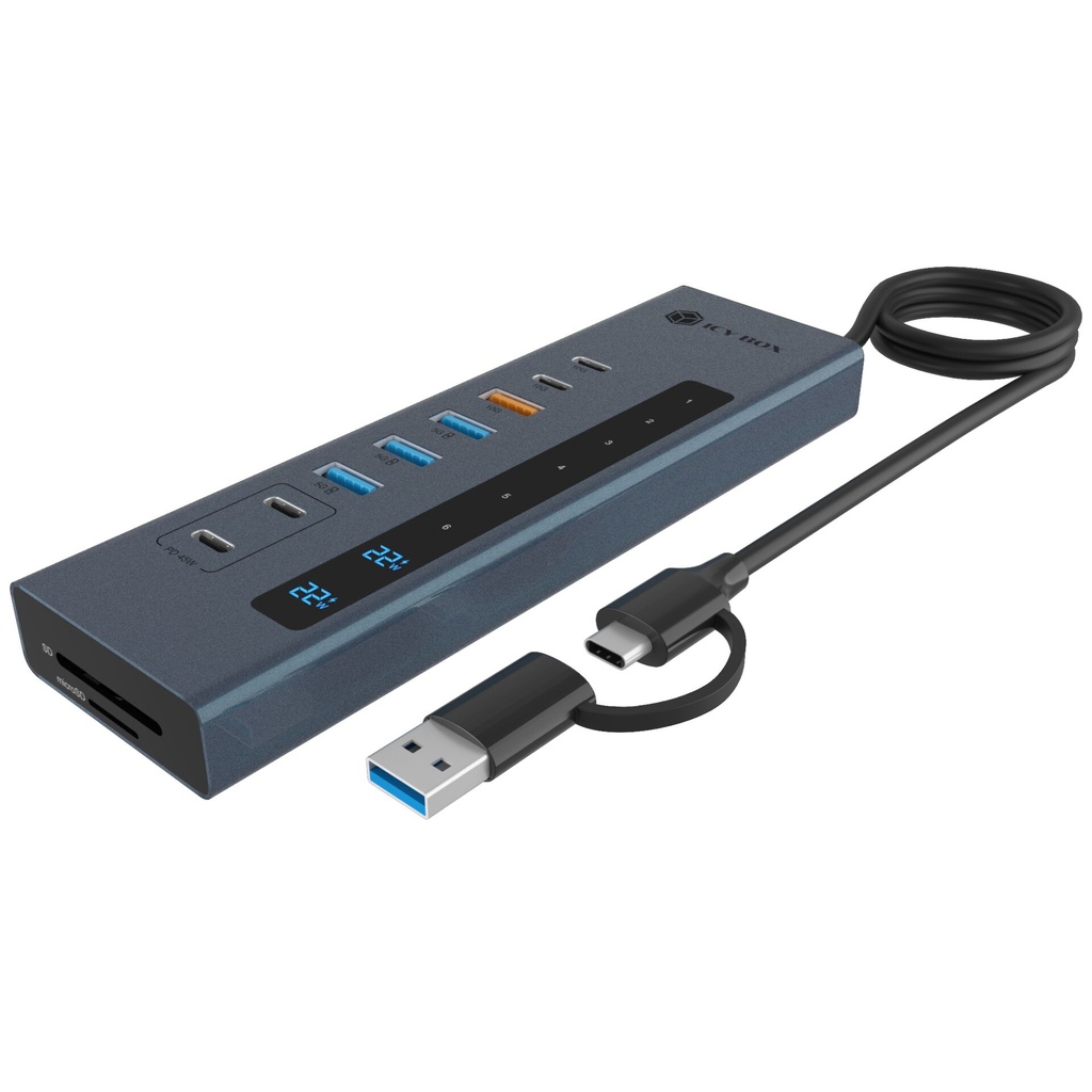 ICY BOX IB-HUB1742CR-C2PD 11-in-1 HUB mit PD & Cardreader