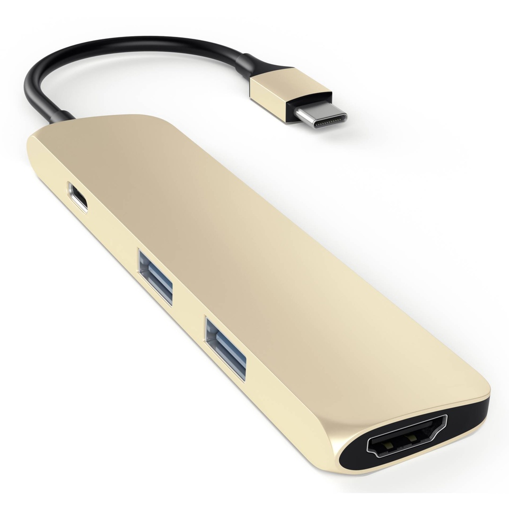 Satechi Type-C USB Passthrough HDMI Hub gold