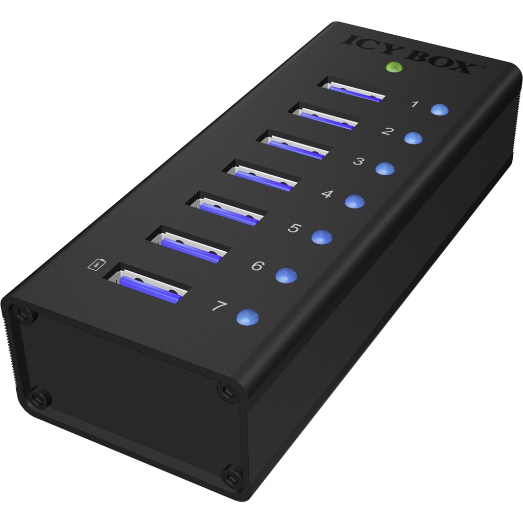 ICY BOX IB-AC618 7-Port USB 3.0 Hub Aluminium