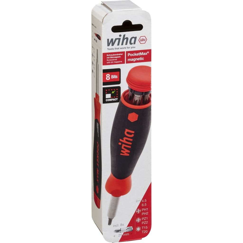 Wiha screwdriver with bit magazine PocketMax magnetic
