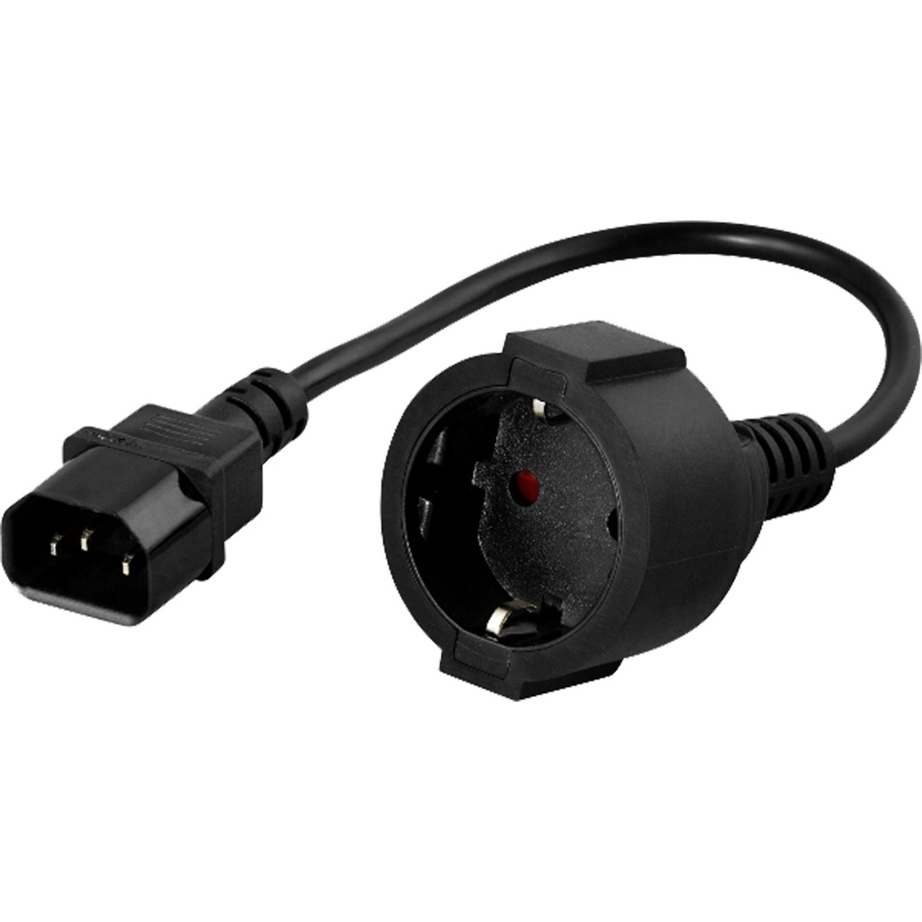 PowerWalker IEC Safety contact Adapterc. C14 - CEE 7/3 (Typ F)