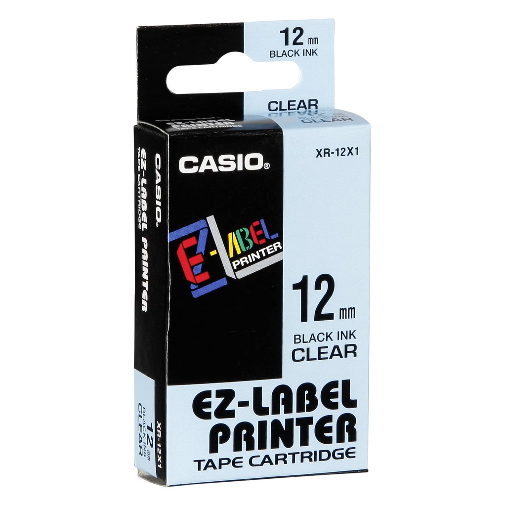 Casio XR-12 X 12 mm black on clear