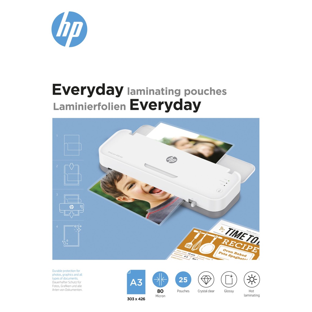 HP Everyday Laminating Pouches A 3, 80 Micron, 25 pcs.