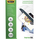 Fellowes A4 Glossy 100 Micron Laminating Pouch 100-pack