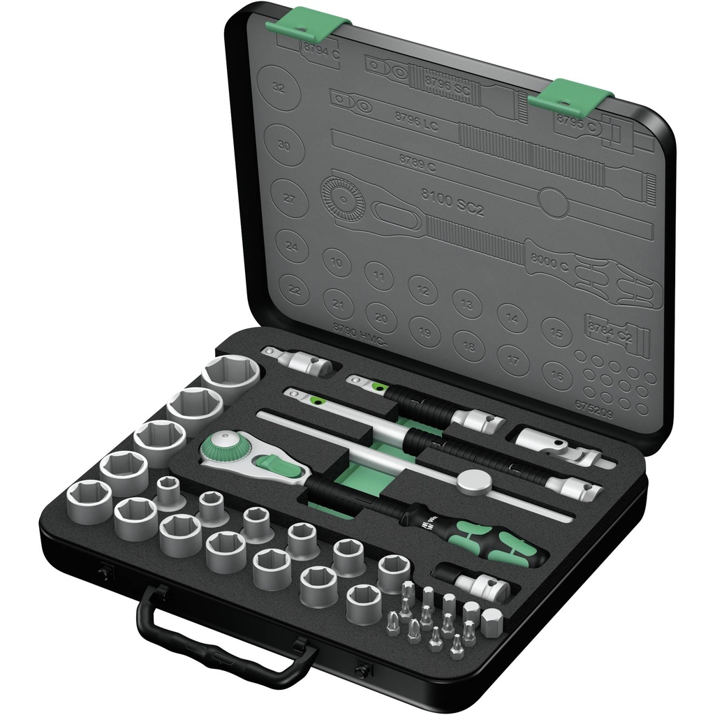 WERA 8100 SC 2 Zyklop Speed Ratchet set 1/2  drive metric
