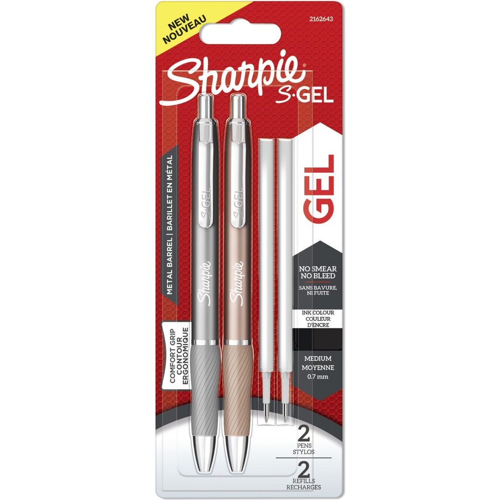 2x1 Sharpie S-Gel Metal Steel Grey + Rosegold 0,7 mm + 2 Minen