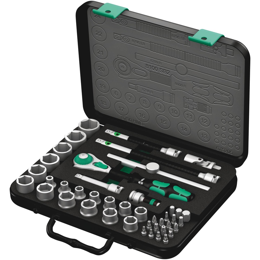 Wera 8100 SB 2 Zyklop Speed Ratchet Set 3/8  Drive metric