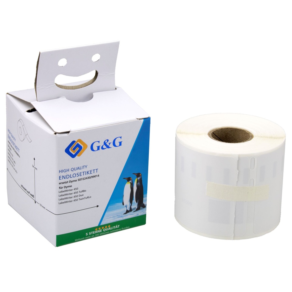 G&G Etiketten 54mm x 101mm sw-ws Komp. m. Dymo S0722430/ 99014