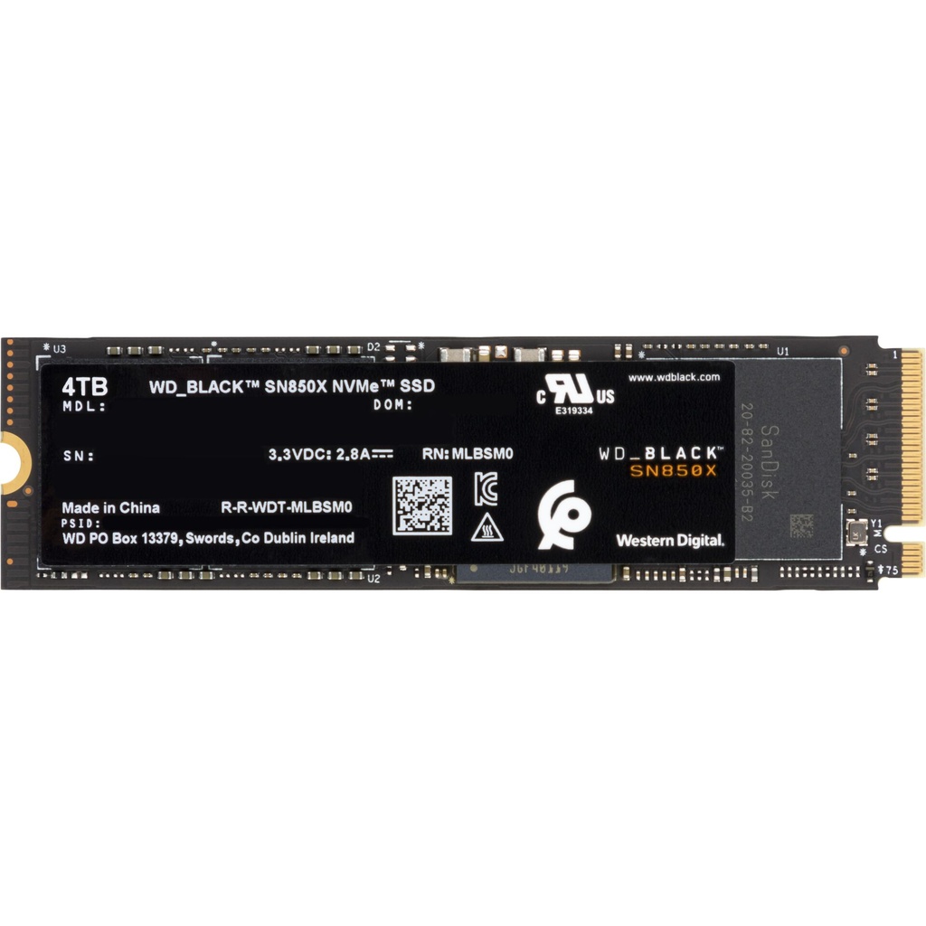 Western Digital Black SSD    4TB SN850 NVMe           WDS400T2X0E
