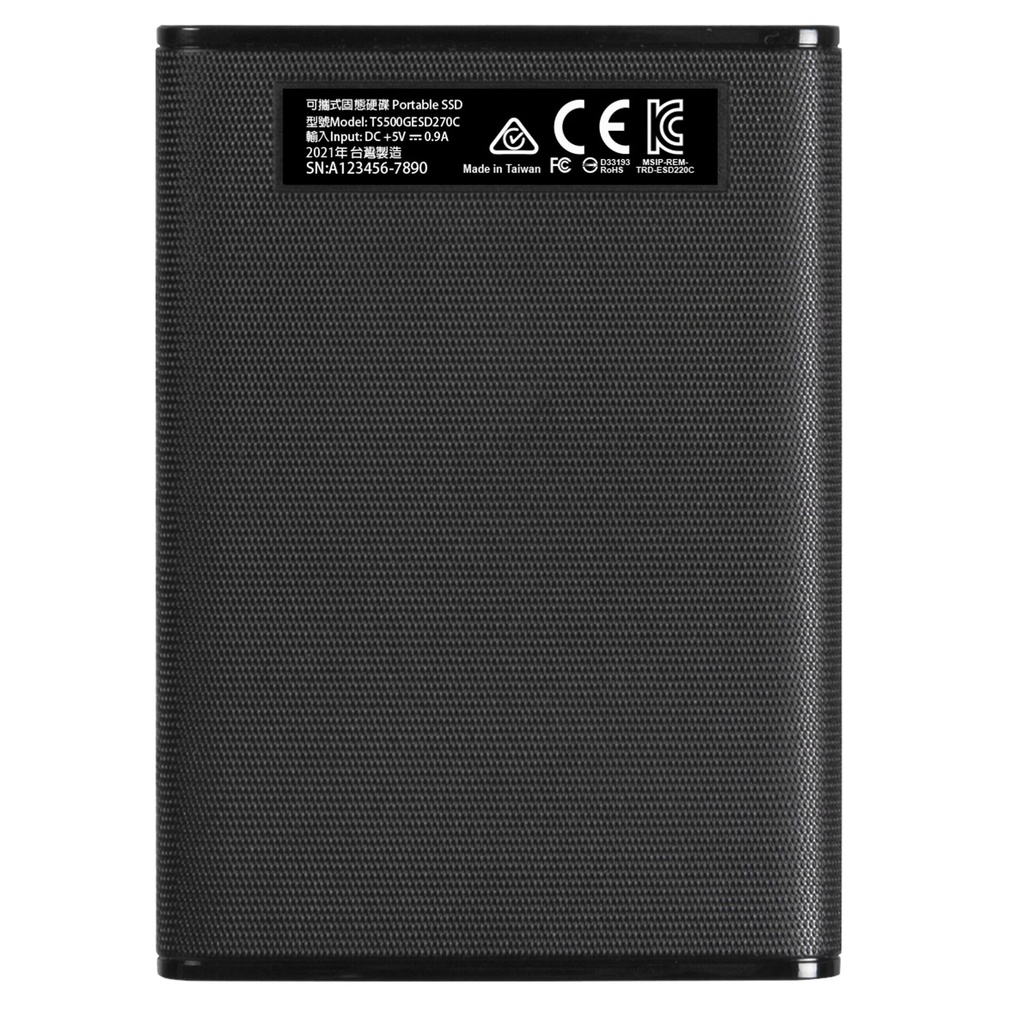 Transcend SSD ESD270C      500GB USB-C USB 3.1 Gen 2