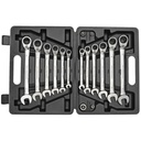 GEDORE red Ratchet Spanner Set metric  16-pieces