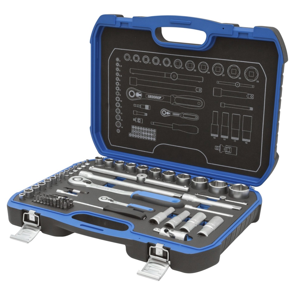 GEDORE Socket Set 1/4  + 1/2 69-pieces