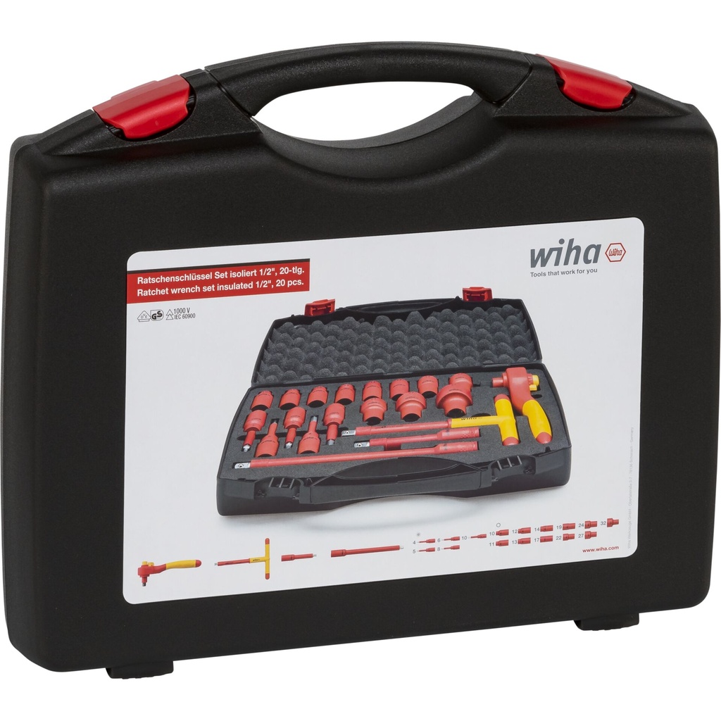 Wiha Ratschenschlüssel Set 1/2  21-tlg. inkl. Koffer