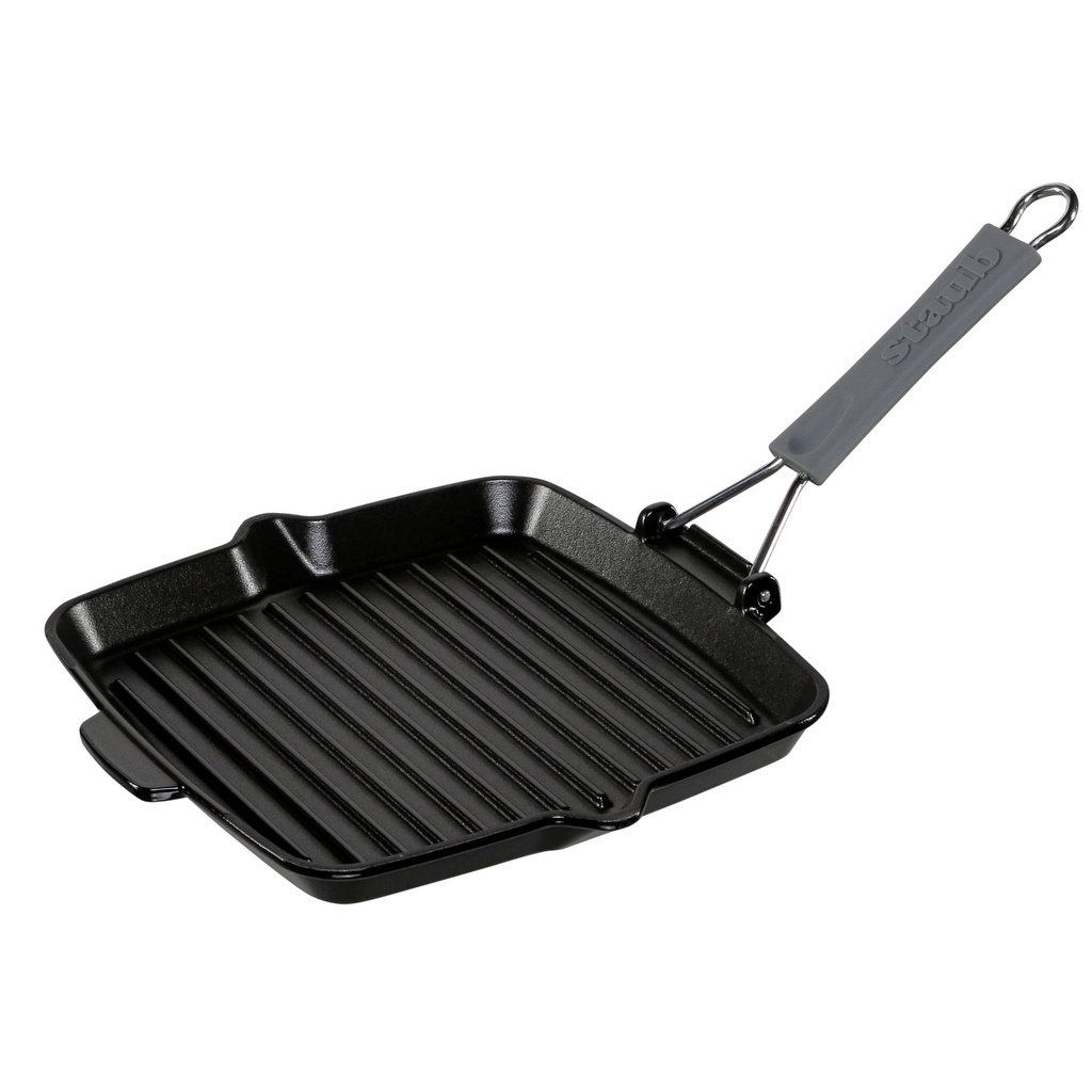 Staub Square Grill Pan  24cm cast iron, black, induction
