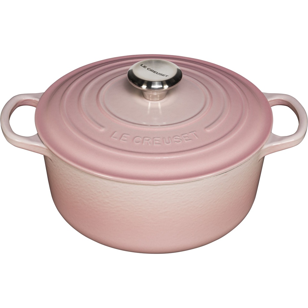 Le Creuset Signature Cast Iron Round Casserole 24cm shell pink