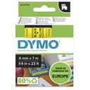Dymo D1 6mm Black/Yellow labels 43618