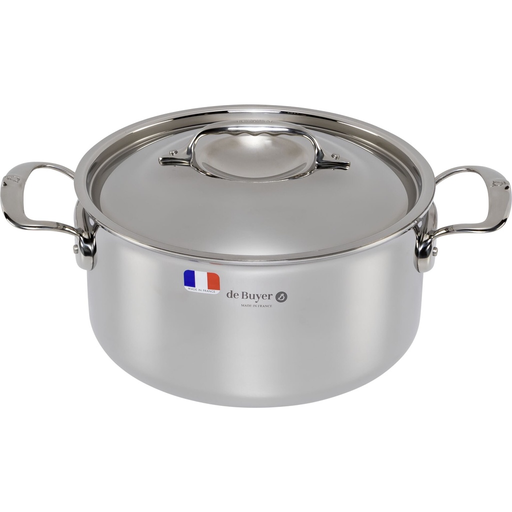 De Buyer Affinity Saucepot Stainless Steel with lid 24 cm