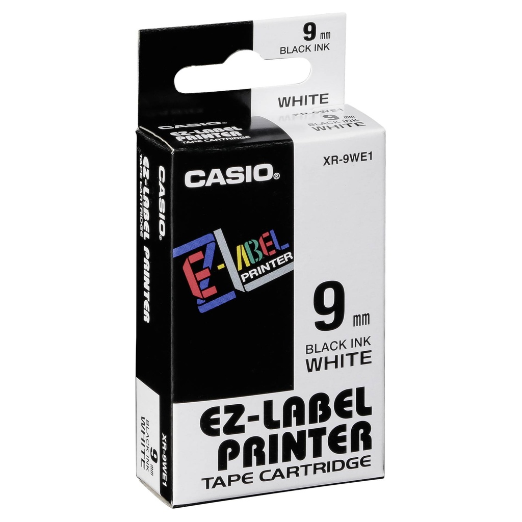 Casio XR-9 WE 9 mm black on white