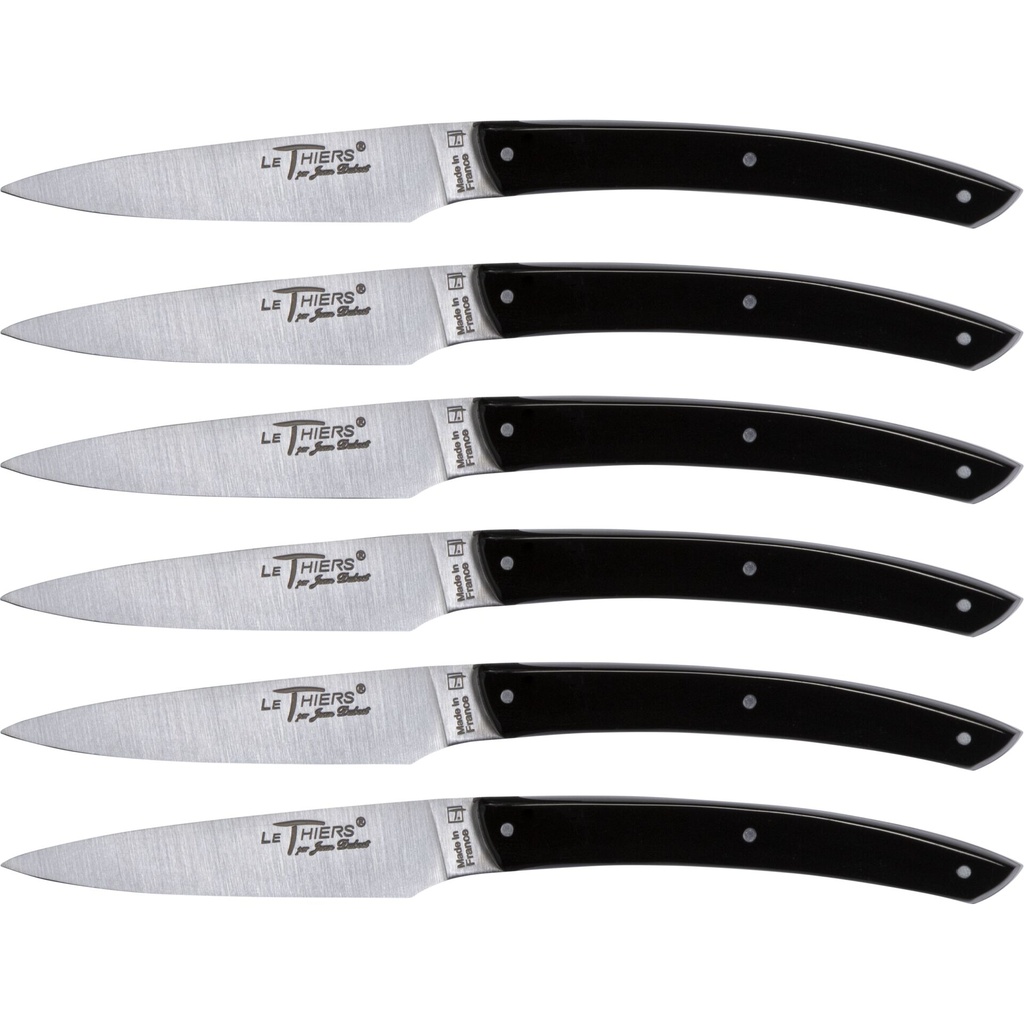 Laguiole Jean Dubost Knife Set 6 pcs., Acrylic Black