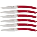 Laguiole Jean Dubost Knife Set 6 pcs., Acrylic Red