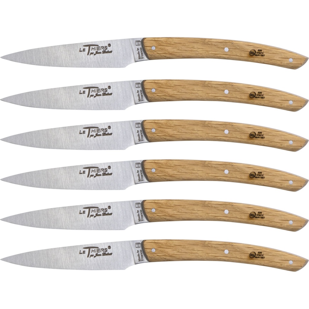 Laguiole Jean Dubost Knife Set 6 pcs., Oak Wood