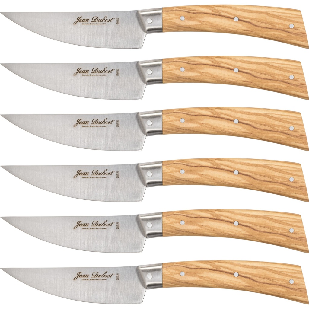 Laguiole Jean Dubost Steak Knife Set 6 pcs., olive