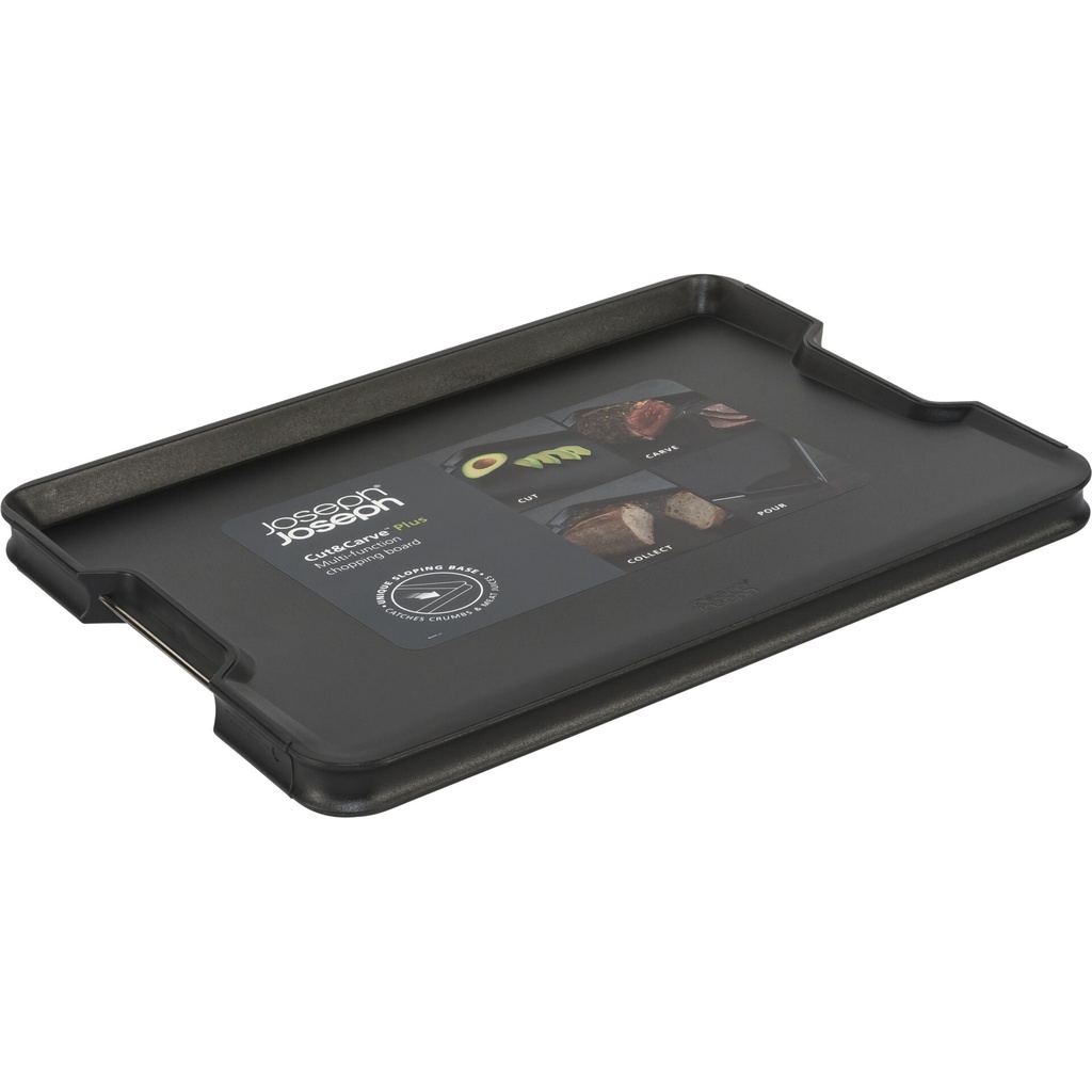 Joseph Joseph Cut&Carve Plus Multi-func.Black Chopping Board