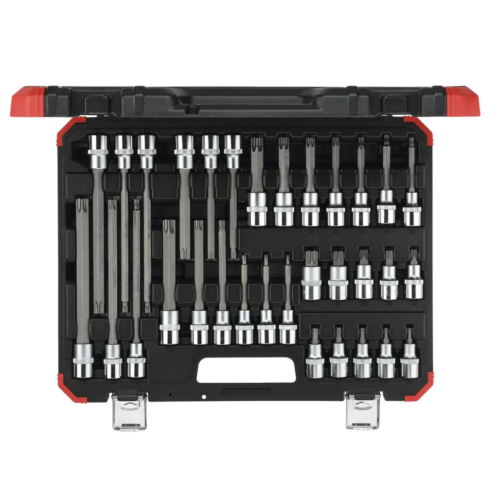 GEDORE red Screwdriver Bit Sockets 1/2  TX 32-pieces