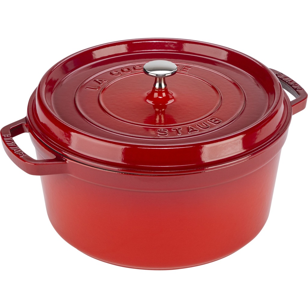 Staub La Cocotte 28cm rund, Kirsch-rot, Gusseisen