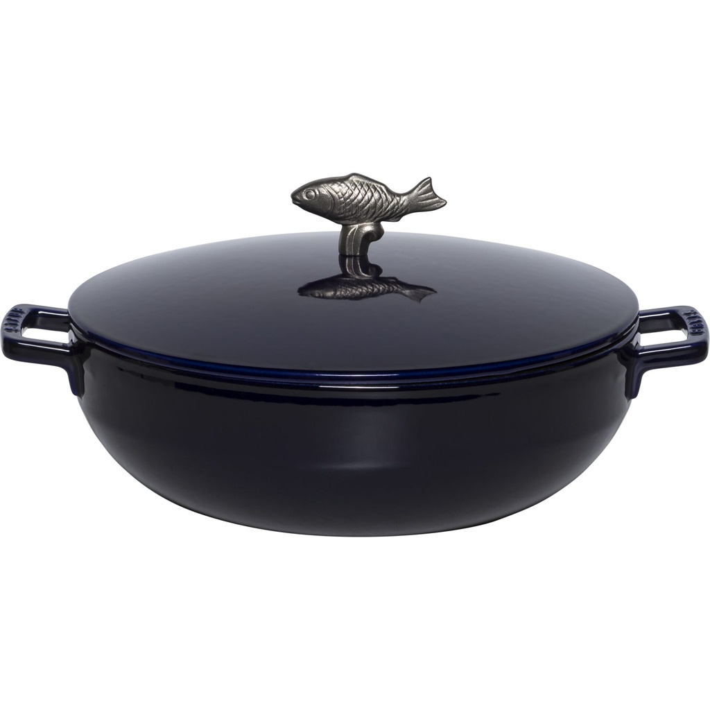 Staub La Cocotte 28cm rund Bouillabaisse Topf dunkelblau