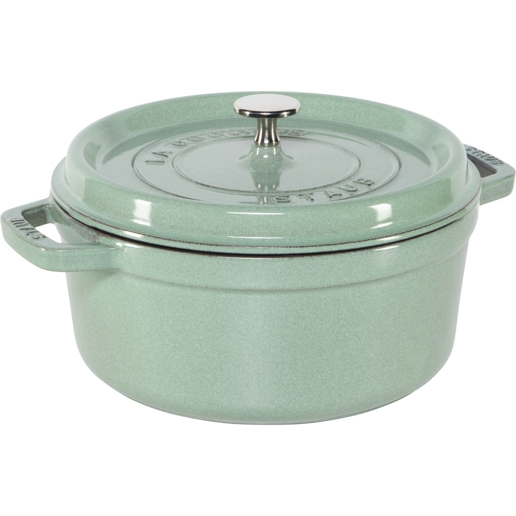 Staub La Cocotte 24cm rund Salbeigrün, Gusseisen