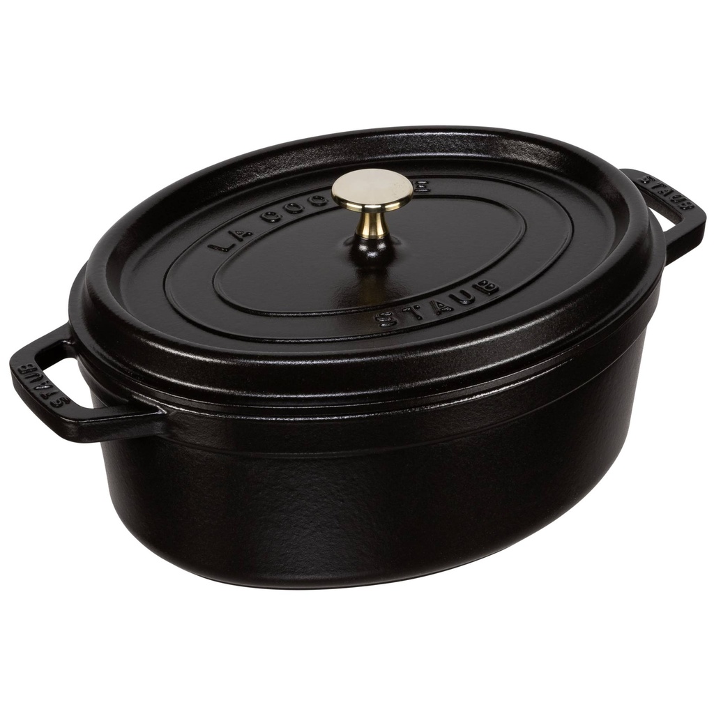 Staub Oval Cocotte, 29cm cast iron, black