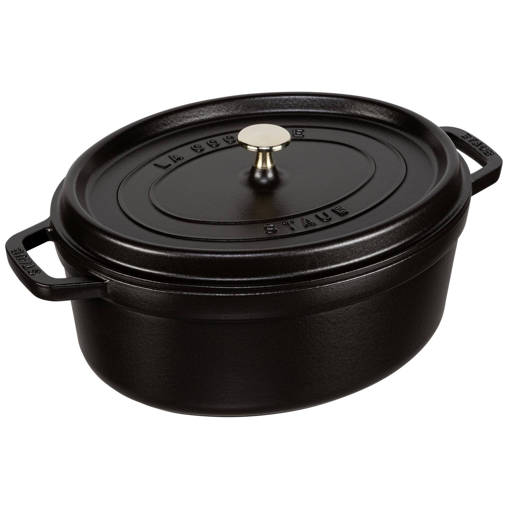 Staub Oval Cocotte, 31cm cast iron, black