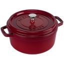 Staub Round Cocotte, 24cm cast iron, cherry