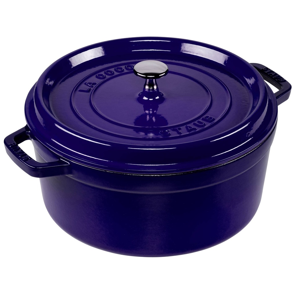 Staub Round Cocotte, 26cm cast iron, dark blue