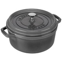 Staub Round Cocotte, 24cm cast iron, graphite grey