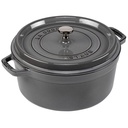 Staub Round Cocotte, 26cm cast iron, graphite grey