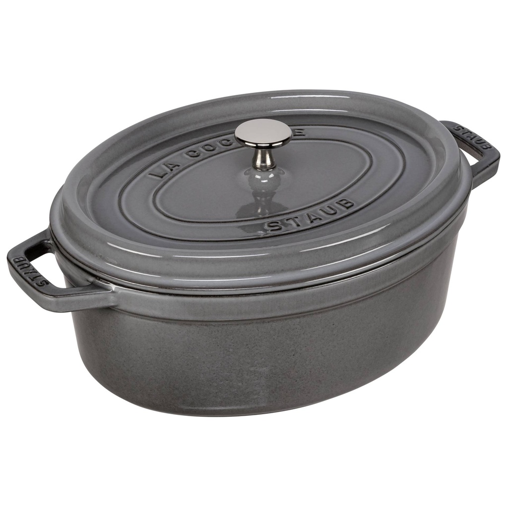 Staub Oval Cocotte, 29cm cast iron, graphite grey