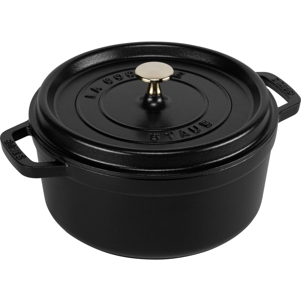Staub La Cocotte 20cm round, black, Cast Iron