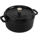 Staub La Cocotte 20cm round, black, Cast Iron