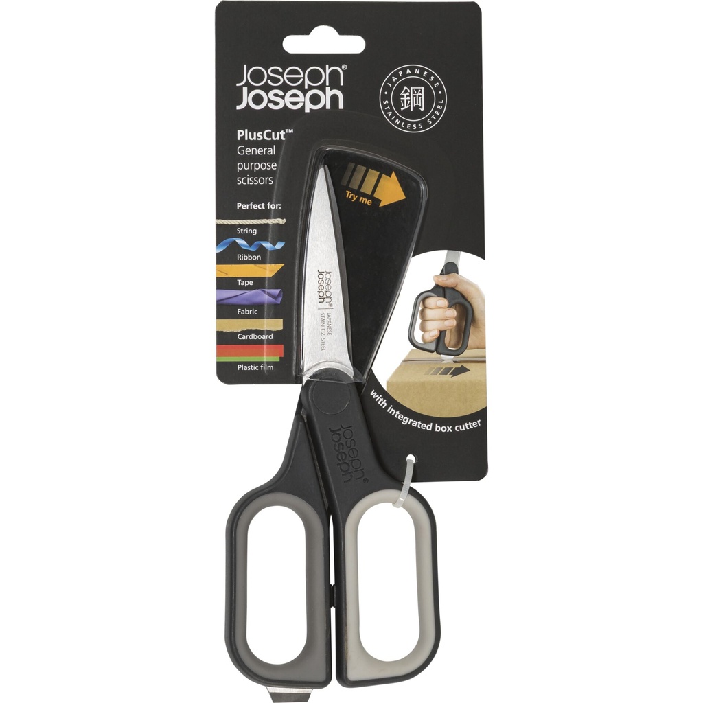 Joseph Joseph PlusCut Grey Scissors with Integr.Box Cutter