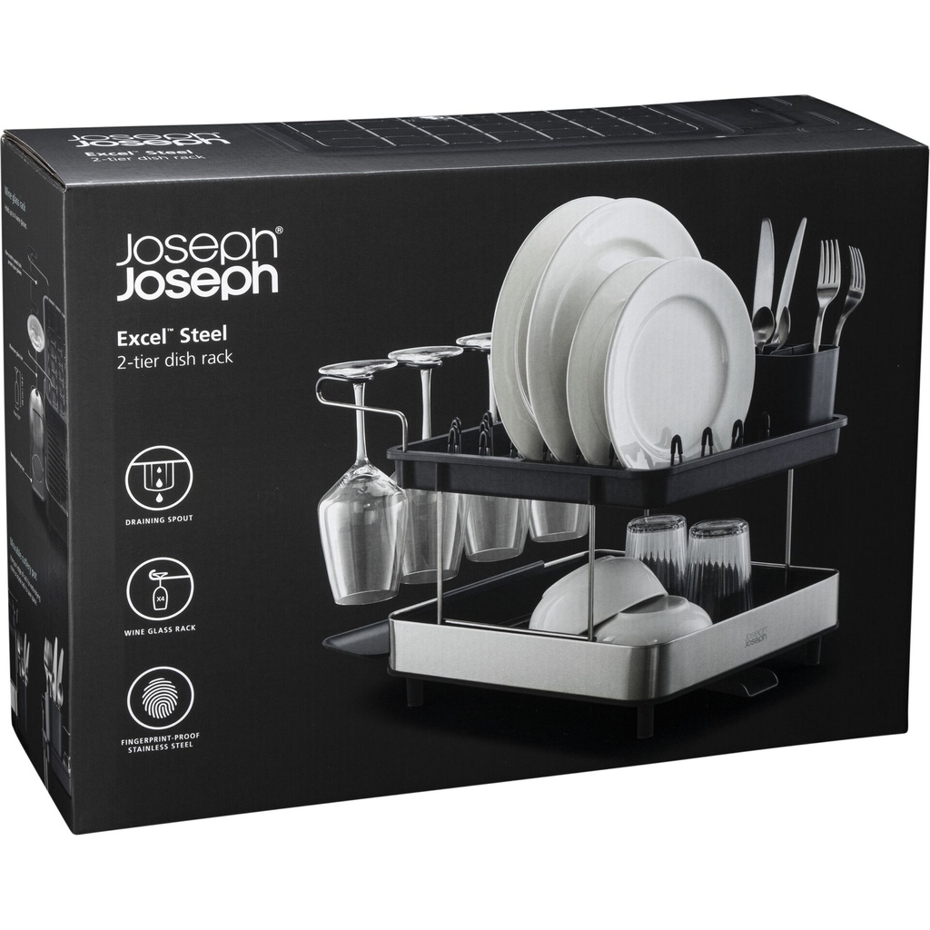Joseph Joseph Excel Stainless- Steel 2-Tier Dish Rack